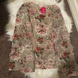 Agaci Gray Floral Blouse